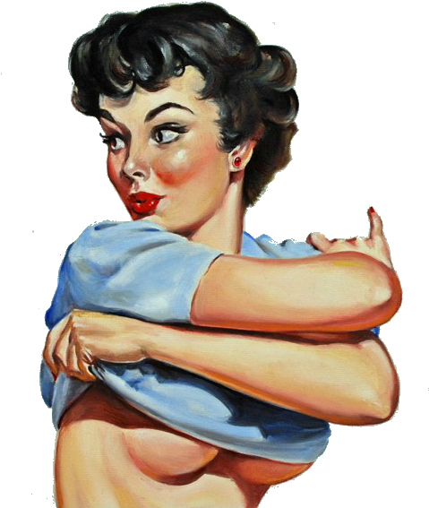 Vintage, Pin Up, And Retro Image - Pin Up Girl Png Illustrations (500x602), Png Download