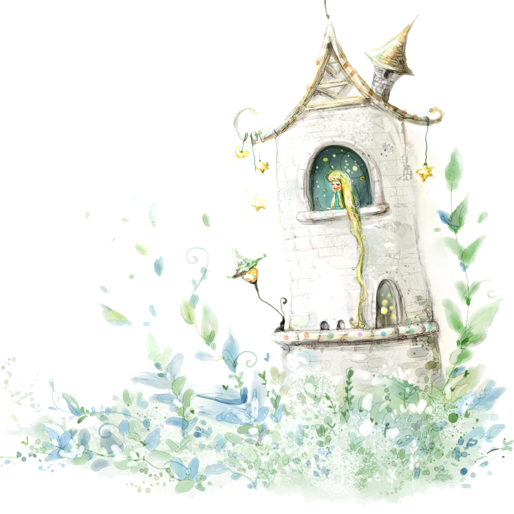 Hand Drawn Fairy Tale Castle Pattern Image - 背景 图片 (1024x1024), Png Download