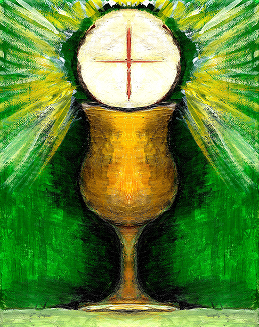 Mass At Holy Trinity - Eucharist Artwork Painting (664x664), Png Download