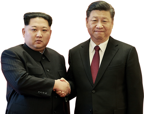 Kim Jong Il And Xi Jinping - North Korea China (500x399), Png Download