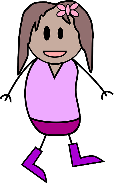 Child, Girl, Kid, People, Person, Walking - Girl Stick Figure Without Background (399x640), Png Download