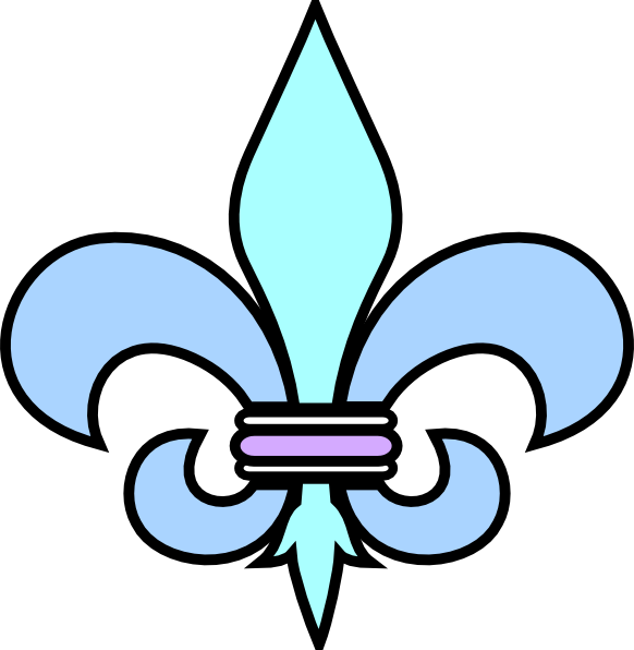 Fleur De Lis Court Teal Clip Art - Fleur De Lis Stencil Vector (582x596), Png Download