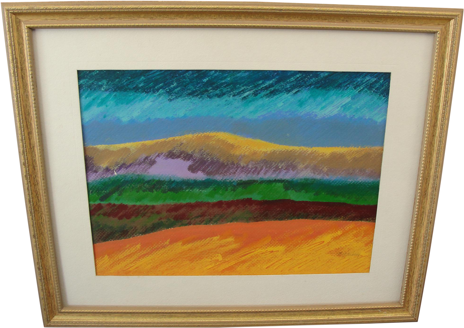 Abstract Expressionist Painting "mountain Sunset" By - Painting (2188x1547), Png Download