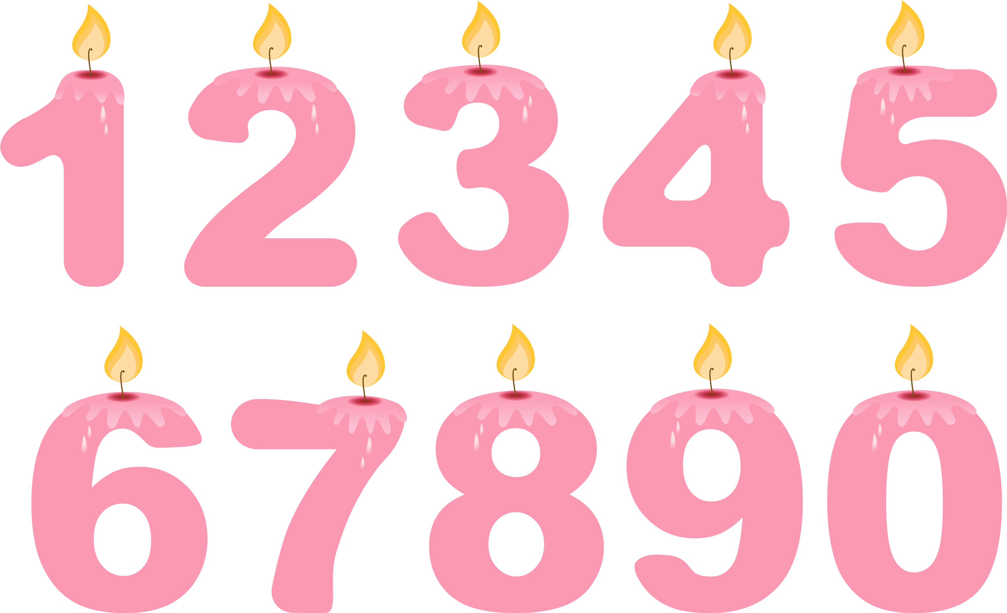 Candle Clipart Pink - Candle (3545x2209), Png Download