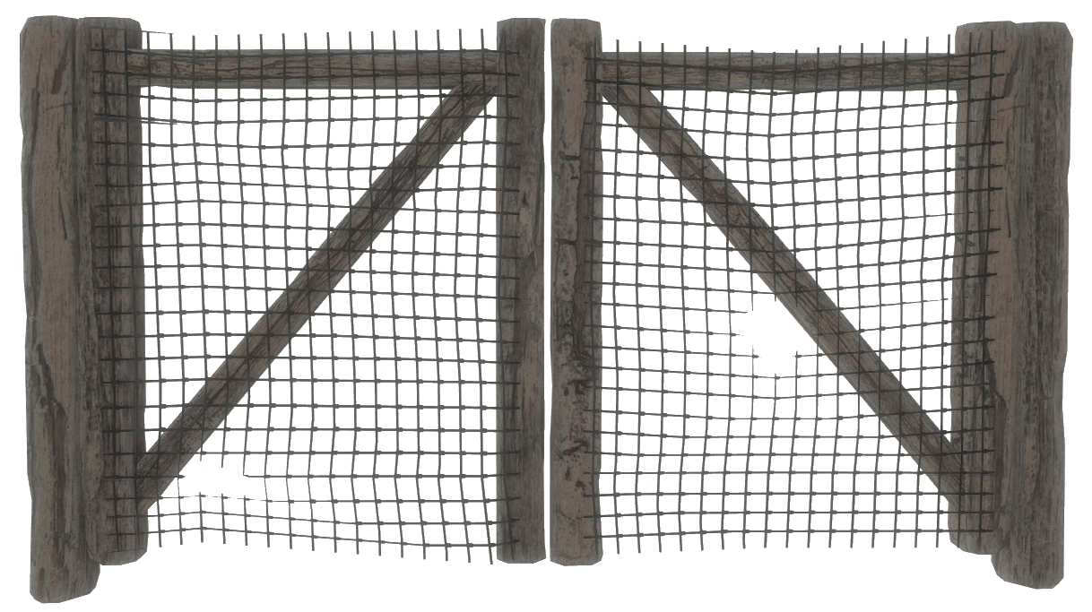 Fo4 Wire Fence Gate - Chain-link Fencing (1227x690), Png Download