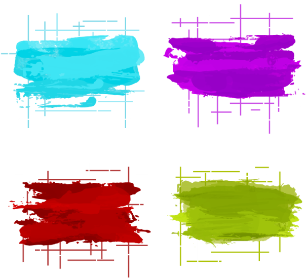 Abstract Line Banner With Watercolour Detailed, Shape, - Watercolor Painting (640x640), Png Download