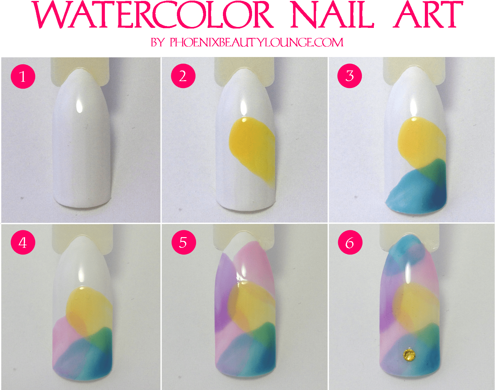 Easy Watercolor Nail Art Using Opi Sheer Tints Plus - Nail Art (1583x1278), Png Download