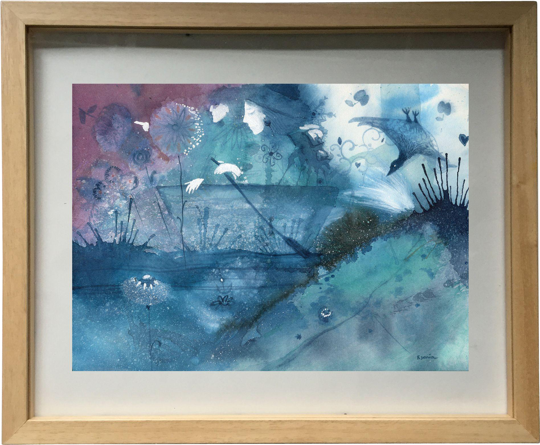 Original 21st Century Surreal Watercolour Painting - Picture Frame (1895x1895), Png Download
