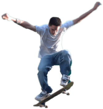 Skateboarder Jumping - Guy On Skateboard Png (400x400), Png Download