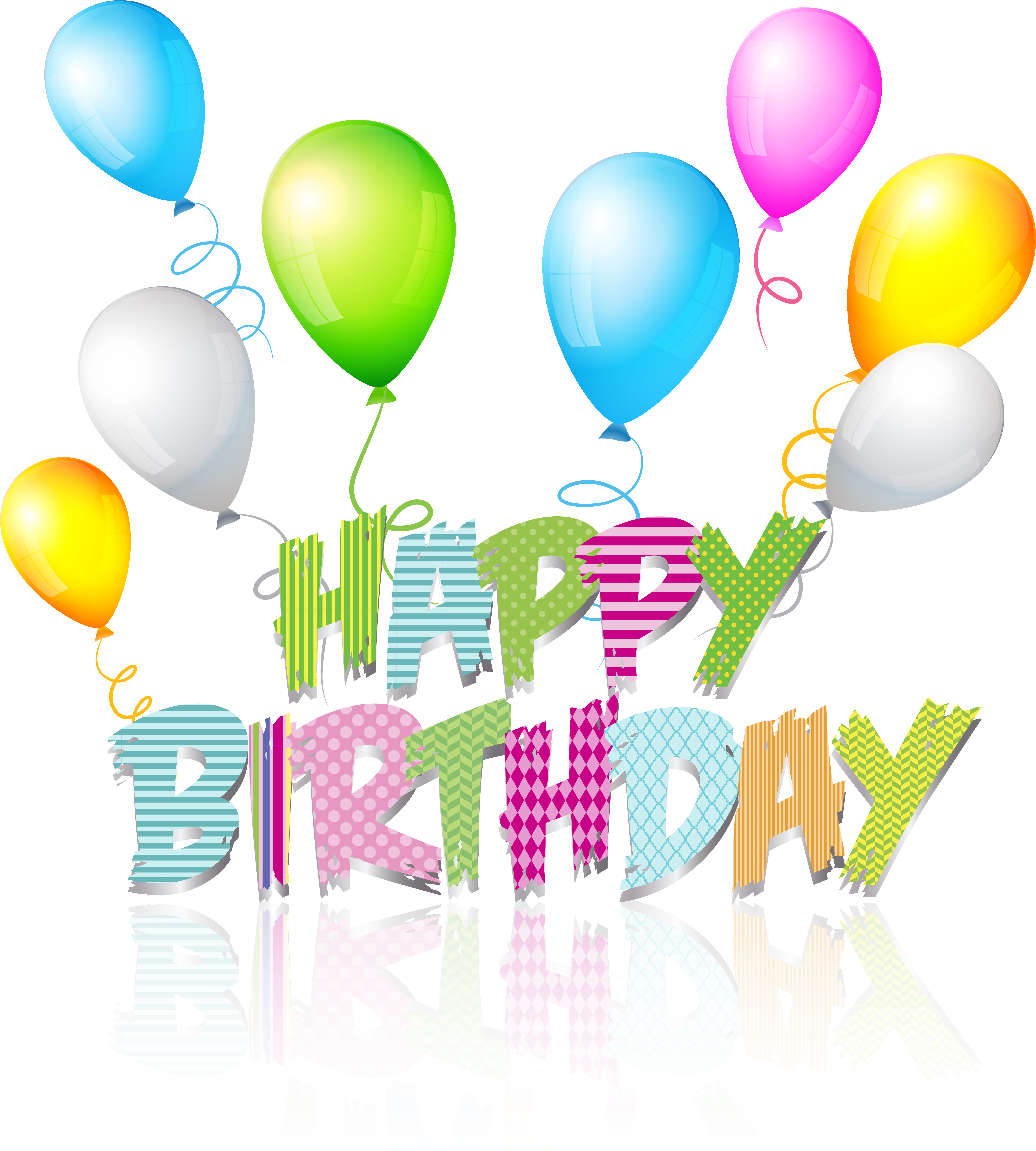 Party Coloured Text Png Clip Art Image - Birthday (6578x7220), Png Download