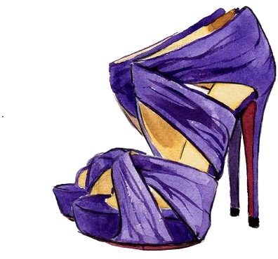 Picture Free Heel Drawing Watercolor - Watercolor Shoe Illustration Fashion (564x564), Png Download