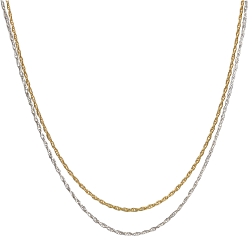 Thin Rope Chain In Silver Or Gold - Thin Mens Necklace Silver (500x500), Png Download