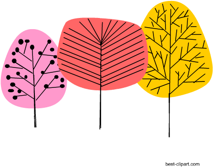 Colorful Trees Free Png Clipart - Portable Network Graphics (450x450), Png Download