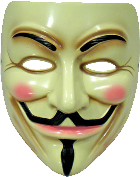 Anonymous Mask Png - Guy Fawkes Mask Png (350x400), Png Download