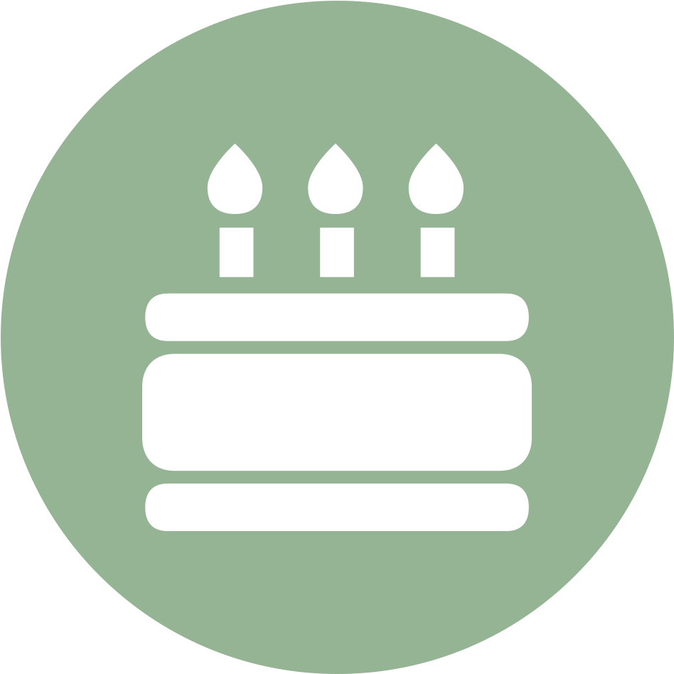 Icon Cake Three Candles - Circle (996x996), Png Download