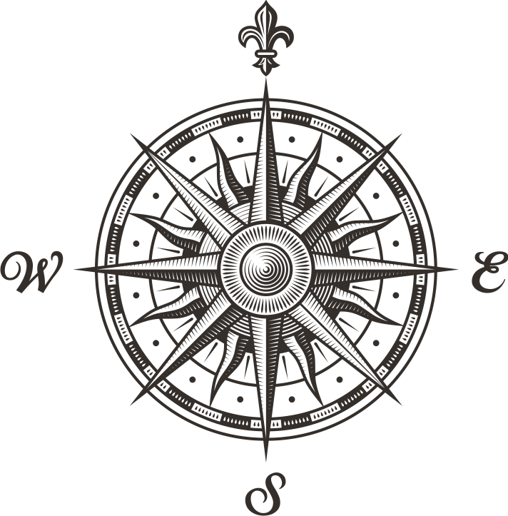 Vintage Compass Png - Rosa De Los Vientos Scout (712x723), Png Download