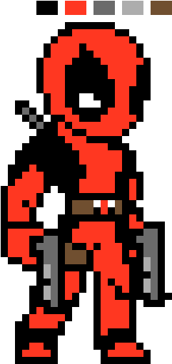 Deadpool - Deadpool Pixel Art (270x550), Png Download