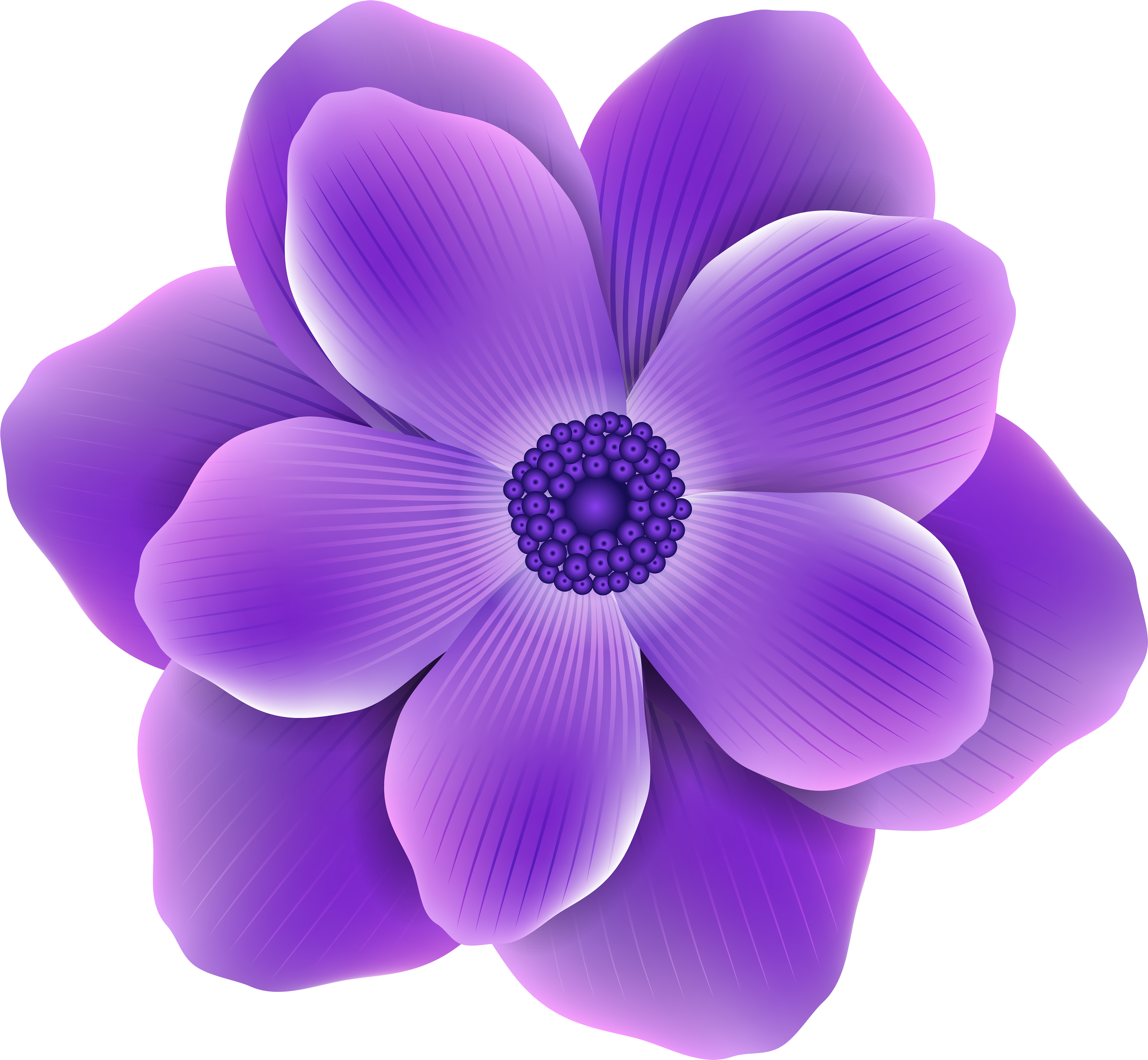 Purple Flower Clipart (5000x4619), Png Download