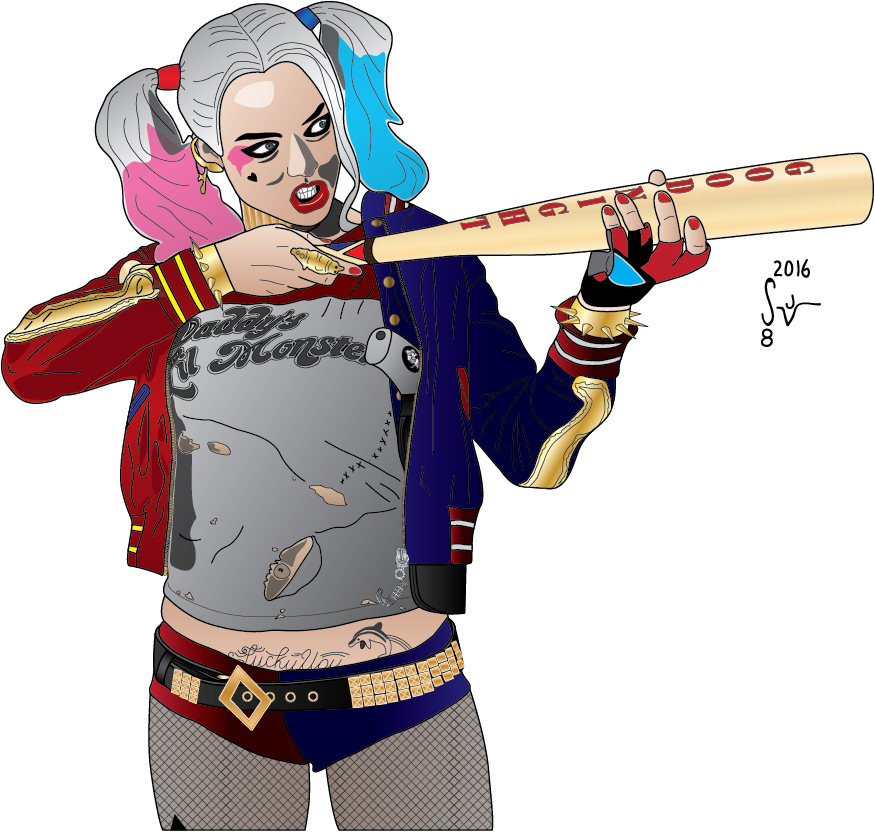 Graphic Freeuse Stock Superhero I E Sequential Journal - Harley Quinn Vector Png (875x832), Png Download