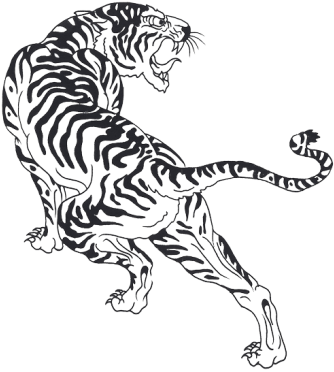 Tiger Png Clipart - Tiger Art Black And White (340x375), Png Download