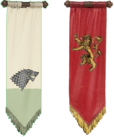 Game Of Thrones Post Flags - Game Of Thrones Construction Sets: Stark Banner Pack (399x480), Png Download