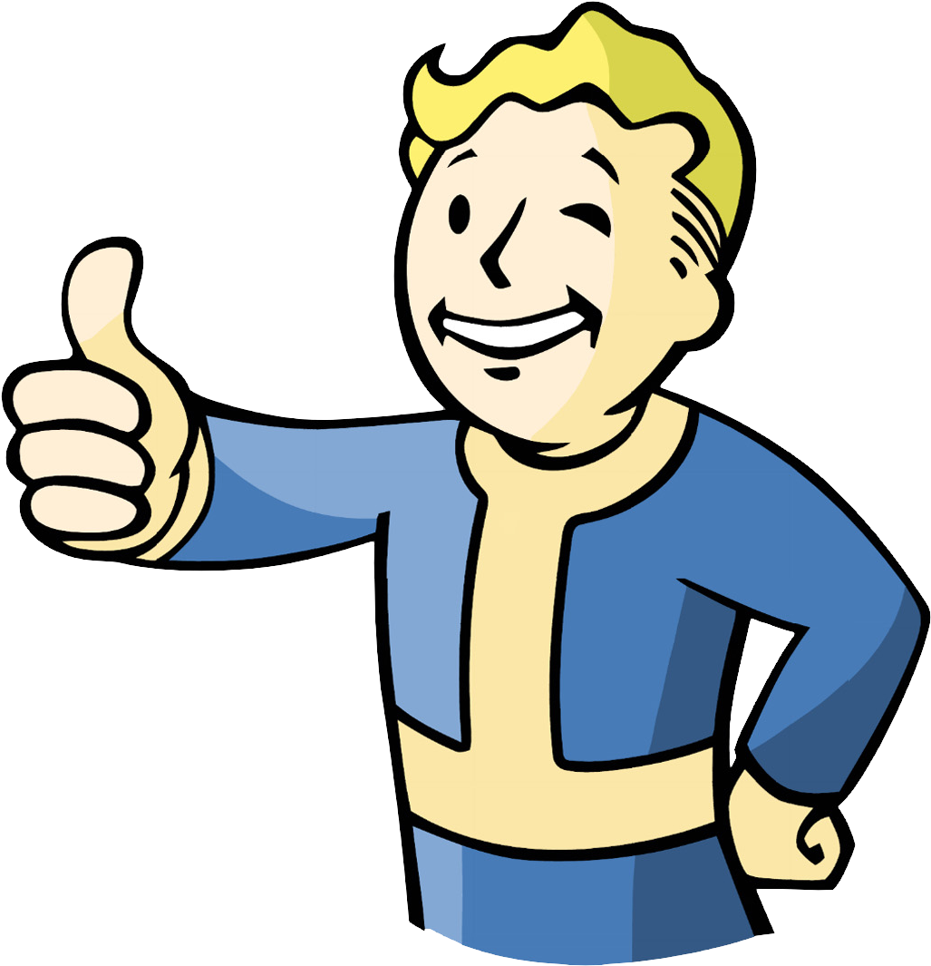 Thumbs Up - Vault Boy Middle Finger (1000x1024), Png Download