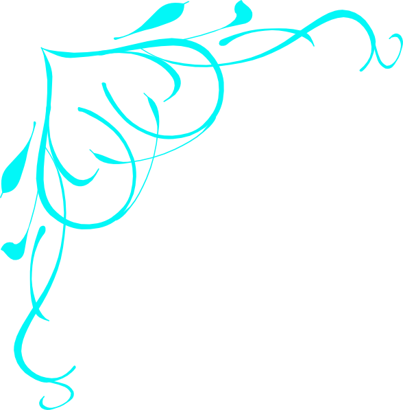 Light Blue Swirl Heart Clip Art - Simple Corner Border Designs For Projects (588x597), Png Download