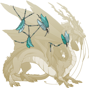 Aqua Birdskull Wingpiece Imperial M - Flight Rising Ribbons (350x350), Png Download