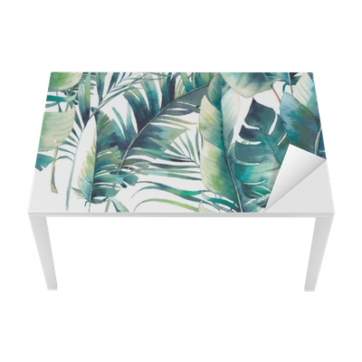 Watercolor Texture With Green Branches On White Background - Fototapeta Liscie (400x400), Png Download