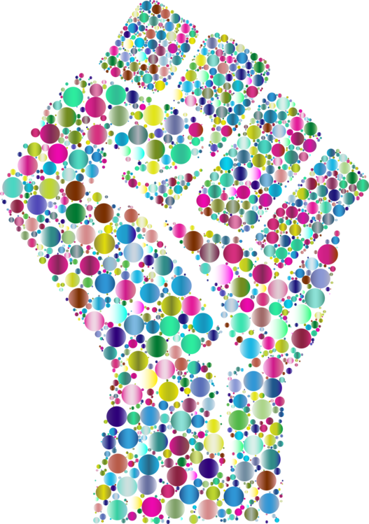 Raised Fist Computer Icons Finger Drawing Free Commercial - Colorful Fist (527x749), Png Download