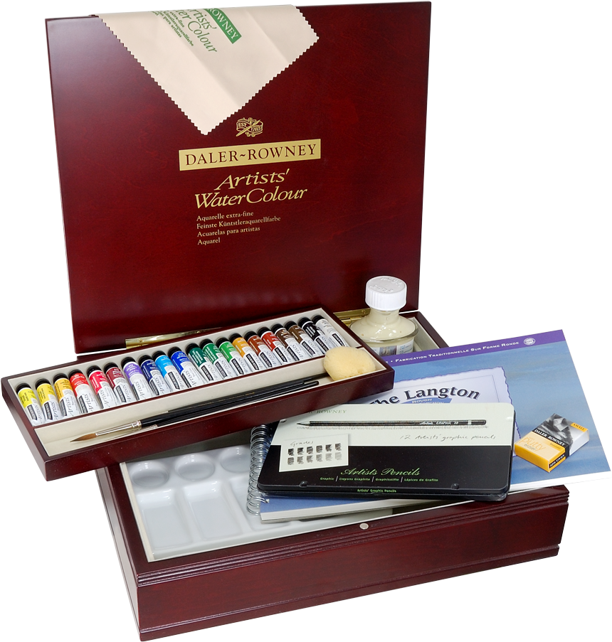 Dalerrowney Artist Watercolor Wood Box Set, Large Watercolor