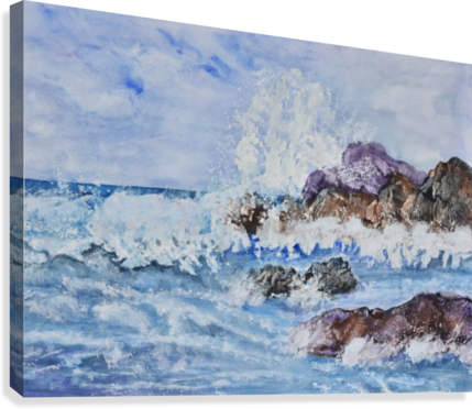 Crashing Wave Iii Canvas Print - Printing (429x372), Png Download