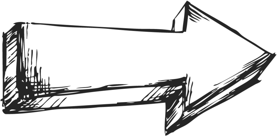 Right Arrow Png Images Transparent Free Download - White Sketch Arrow Png (1000x485), Png Download