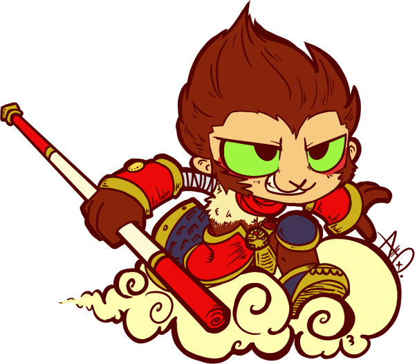 Sun Wukong League Of Legends Drawing Chibi Clip Art - League Of Legends Chibi Wukong (600x526), Png Download
