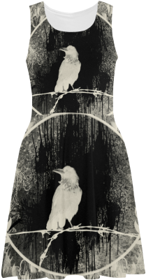 The Crow With Flowers, Vintage Design Atalanta Sundress - Crow With Flowers 5'x7'area Rug (500x500), Png Download