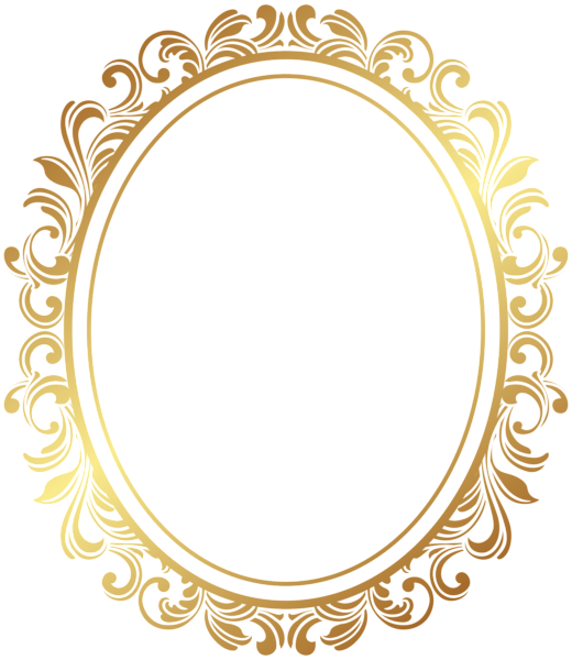 Oval Border Deco Frame Png Clip Art - Oval Border Golden Png (520x600), Png Download