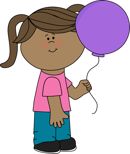 Balloon - Girl Holding A Balloon Clipart (423x500), Png Download