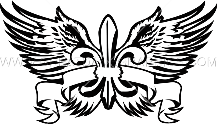 Wings With Fleur De Lis - Fleur De Lis With Wings (825x474), Png Download