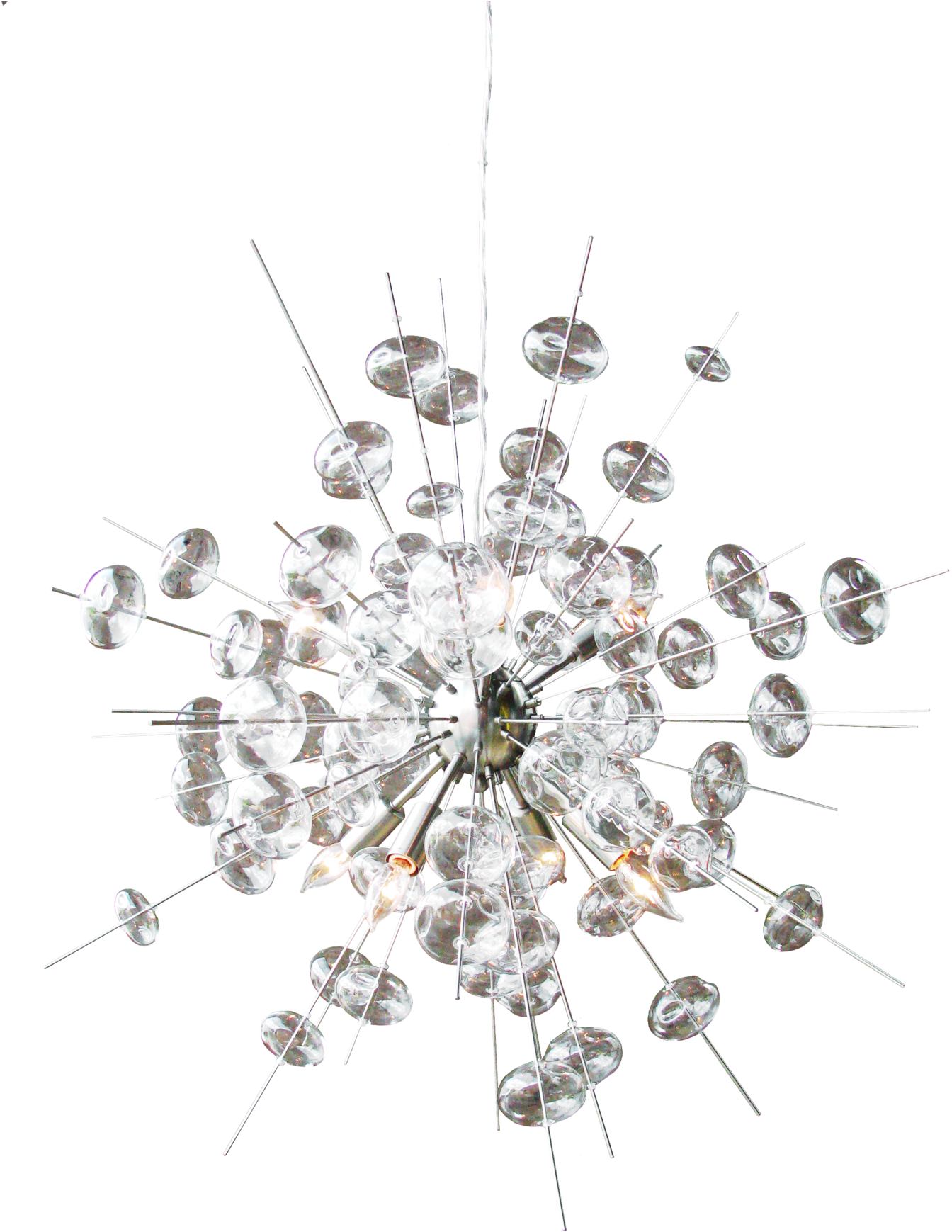 Curated Nest - Brushed Nickel Chandelier Lamp (1536x2048), Png Download
