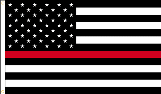 Thin Blue Line Us Flag Decal (3-1/2 X 5 In) (520x416), Png Download