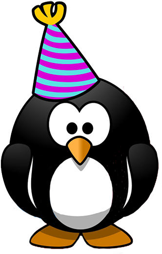 Penguin New Year Party - New Year Party Clip Art (339x531), Png Download