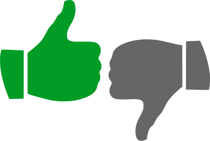 Thumbs Up And Down 1 - Youtube Thumbs Up Down (693x466), Png Download