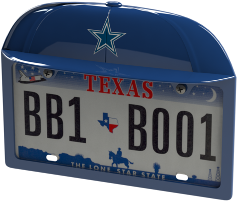 Dallas Cowboys Baseball Cap Frame - Bigfoot Yeti Sasquatch Metal Texas License Plate (480x443), Png Download