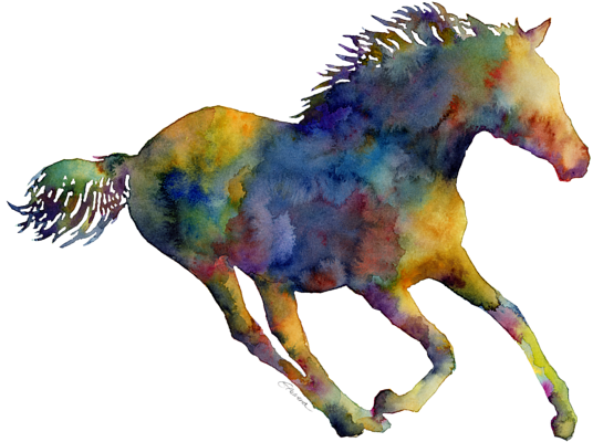 Bleed Area May Not Be Visible - Horse Running In Black And White (600x440), Png Download