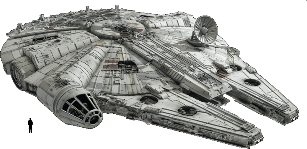 Millennium Falcon Star Wars Png Pic - Star Wars Ship Png (1020x500), Png Download