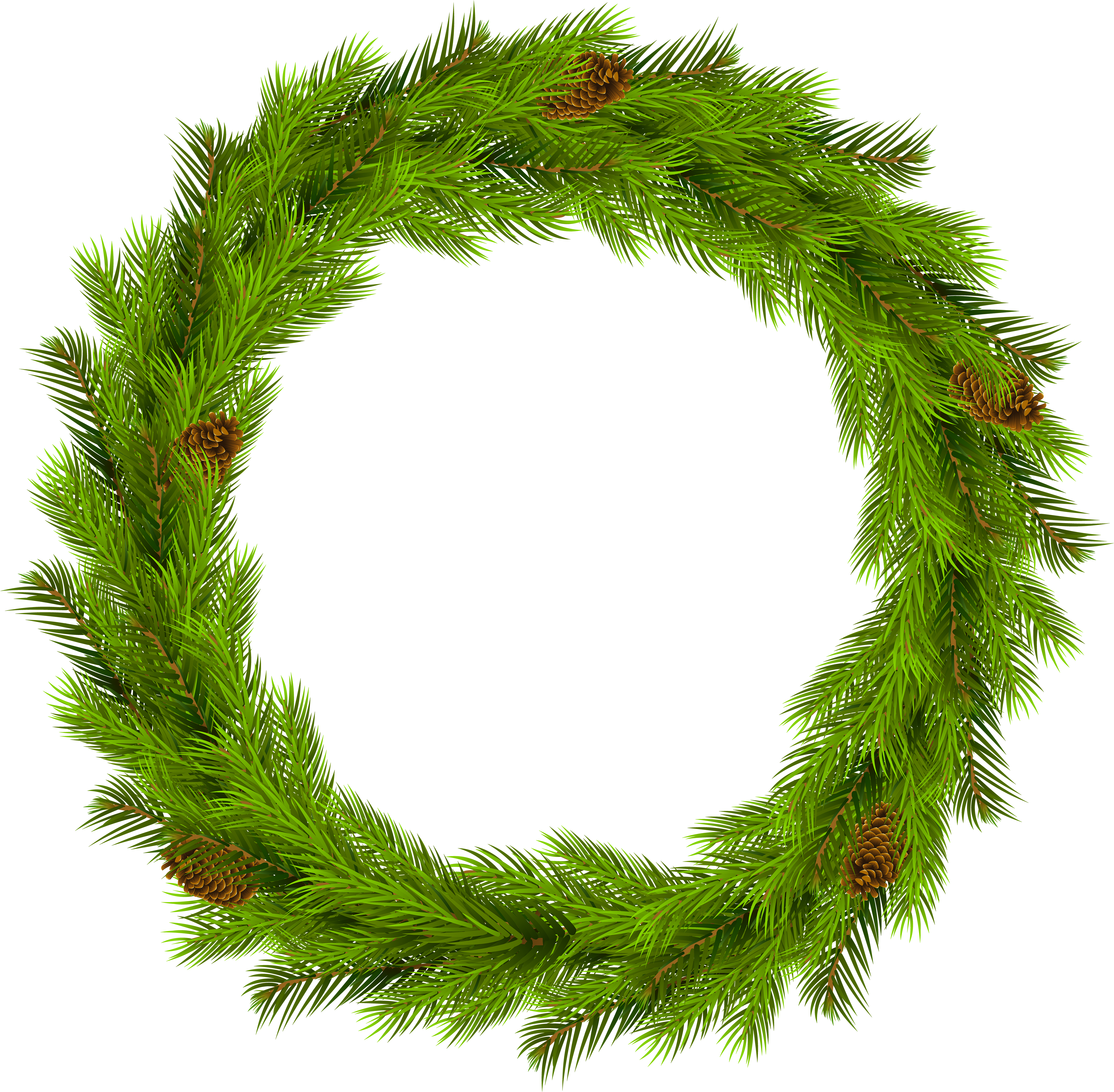 Christmas Wreath Clipart At Getdrawings - Christmas Green Wreath Png (5000x4899), Png Download