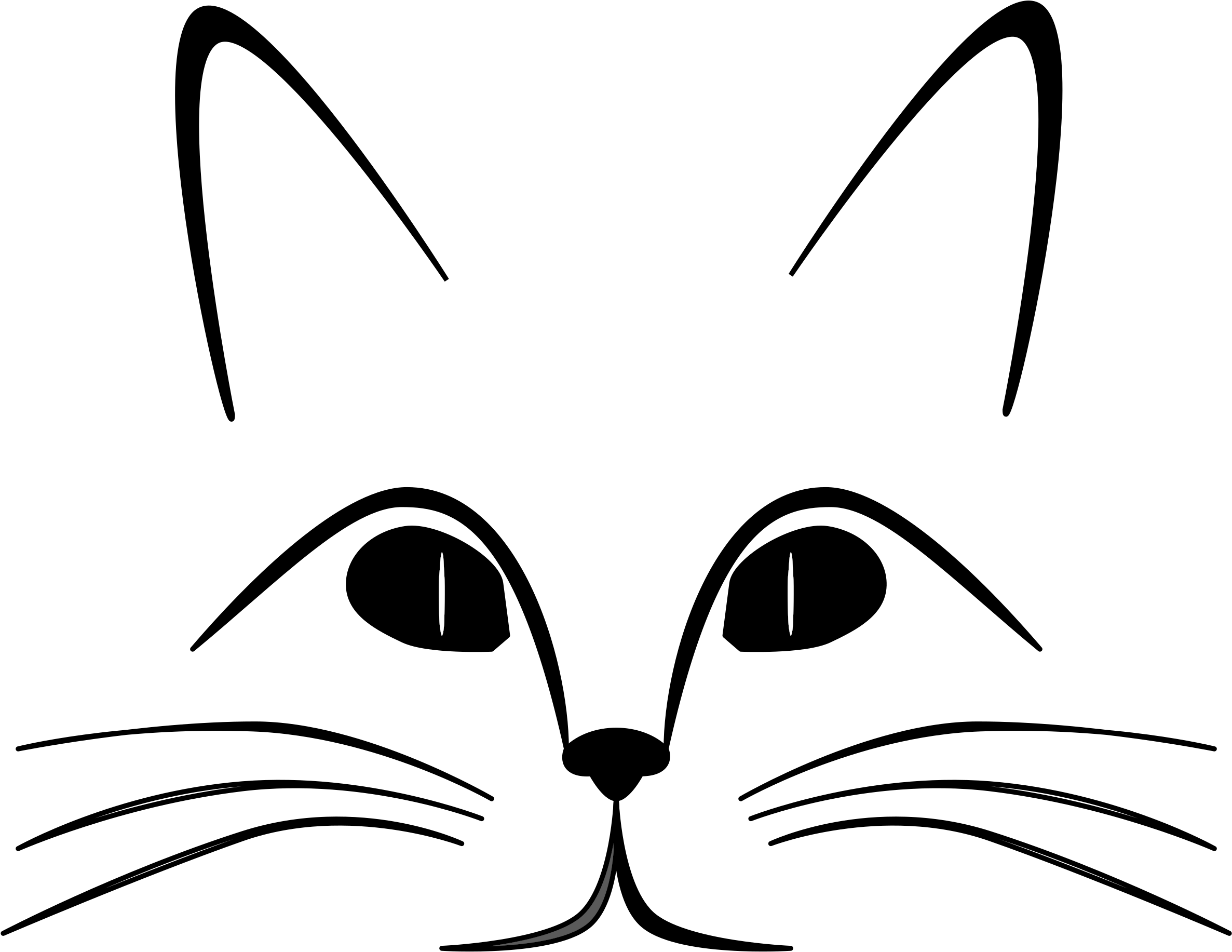 Face Clipart Black And White - Kitten Paws Clip Art (2400x2304), Png Download