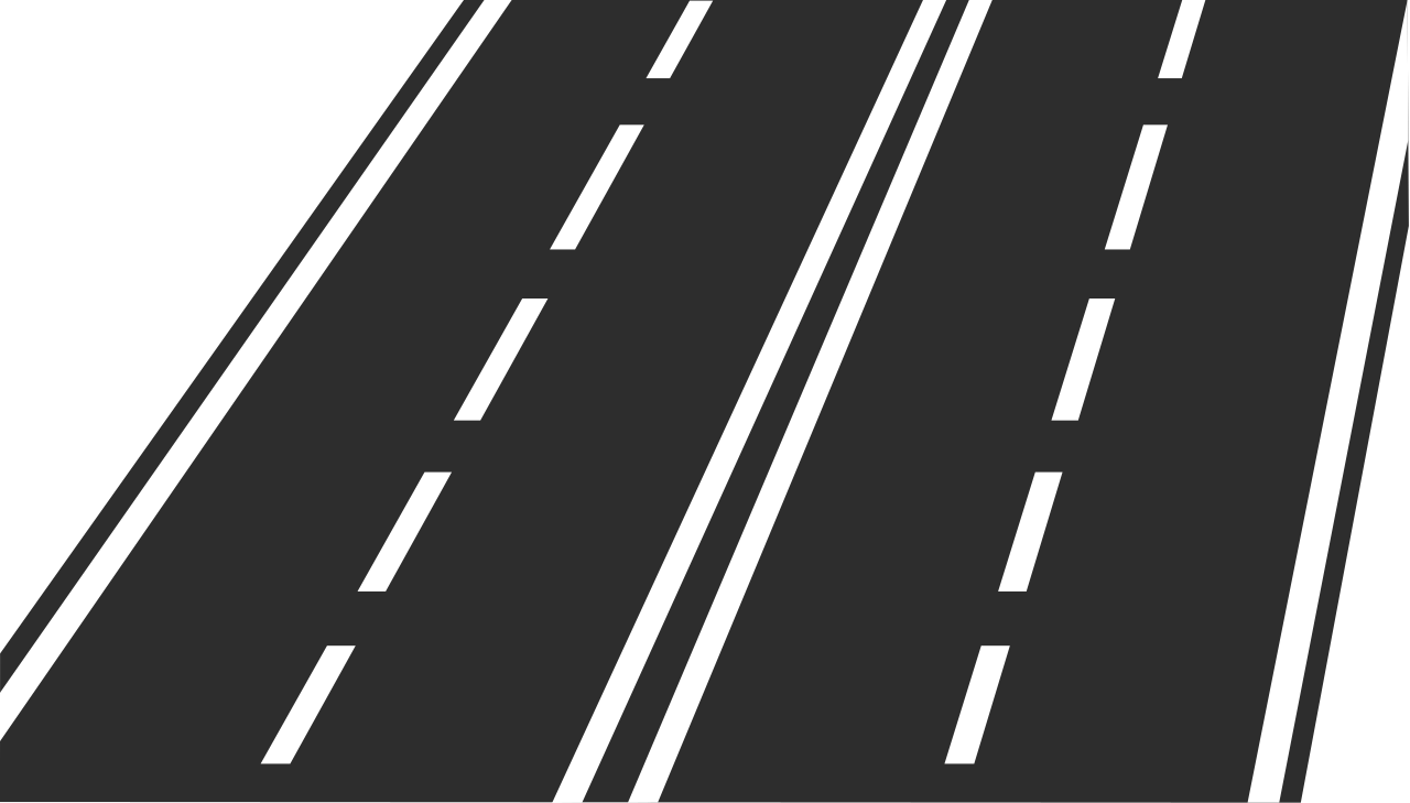 High Way Png Image - 4 Lane Road Icon (1280x729), Png Download