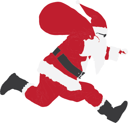 35th Annual Santa Scamper - Santa Claus (436x422), Png Download