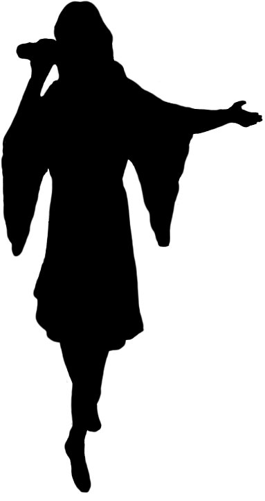 Cowgirl Silhouette - Female Singer Silhouette Png (407x740), Png Download